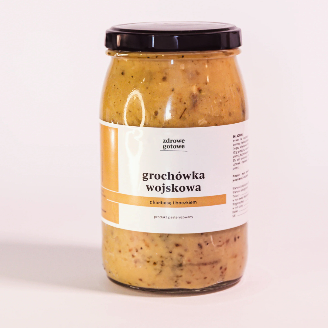 Grochówka wojskowa z kiełbasą i boczkiem 900 ml