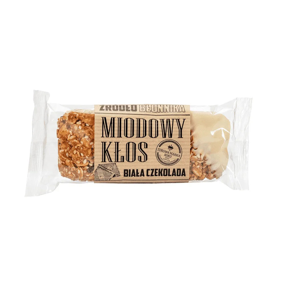 Miodowy kłos baton zbożowy z białą czekoladą 80 g