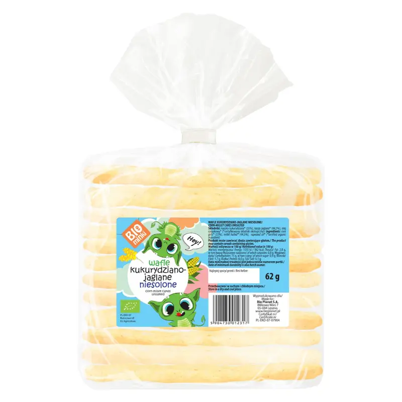 Wafle kukurydziano-jaglane niesolone EKO 62 g