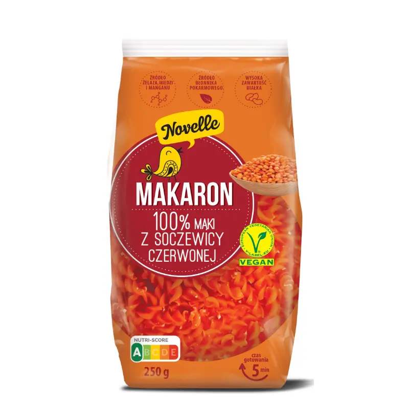 Makaron proteinowy z czerwonej soczewiczy świderki 250 g